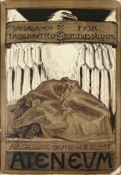 Juliste Saksalaiseen taidenäyttelyyn Ateneumissa 1922 by Аксели Галлен-Каллела, 1922 — digital art print download