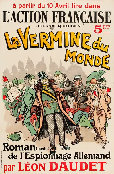 La Vermine du Monde. Roman de l'Espionage Allemand par Léon Daudet (juliste) by Пьер Жорж Жанио, 1914 - 1918 — digital art…