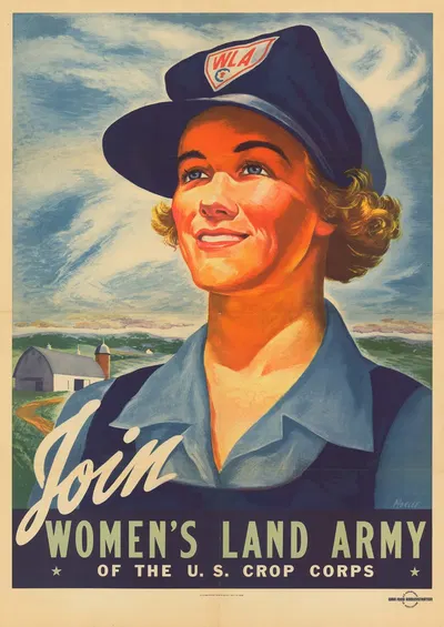 Join the Women's Land Army of the U.S. Crop Corps by War Food Administration, 1943 — digital art print download