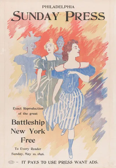 Advertisement for Philadelphia Sunday Press, May 10, 1896 by George Reiter Brill, 1896 — digital art print download