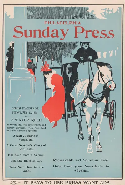 Philadelphia Sunday Press; February 2nd by Джордж Рейтер Брилл, 1896 — digital art print download