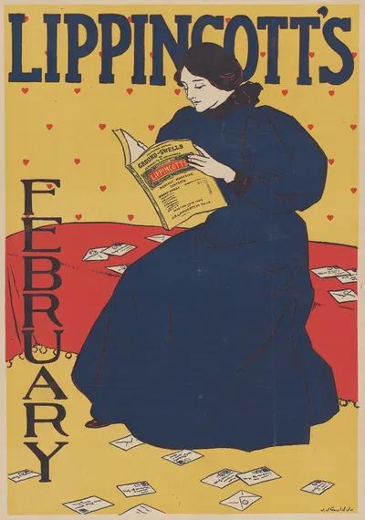 Lippincott's February by Joseph Gould, 1896 — digital art print download