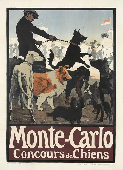 Monte-Carlo, Concours de Chiens by Jules-Alexandre Grün — digital art print download