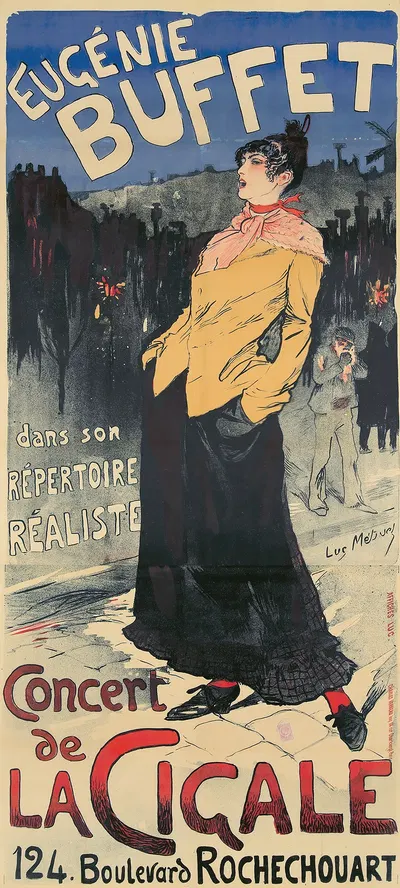 Eugénie Buffet, Concerté de La Cigale by Люсьен Метиве, 1894 — digital art print download