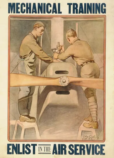 Mechanical training–Enlist in the Air Service by Ото Кашинг, 1919 — digital art print download