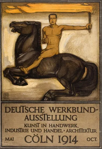 German Workers union-exhibition Art in handcrafts, industry, trade and architecture by Петер Бехренс, 1914 — digital art…