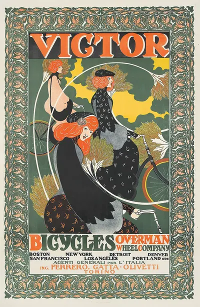 Victor Bicycles by Уилл Брэдли, 1896 — digital art print download
