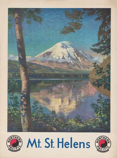 Mt. St. Helens Northern Pacific North Coast Limited by Gustav Wilhelm Krollmann, 1920 — digital art print download