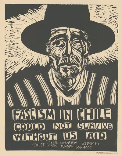Fascism in Chile could not survive without US aid by Rachael Romero, 1975 — digital art print download