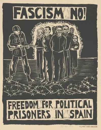 Fascism no! Freedom for political prisoners in Spain by Rachael Romero, 1976 — digital art print download