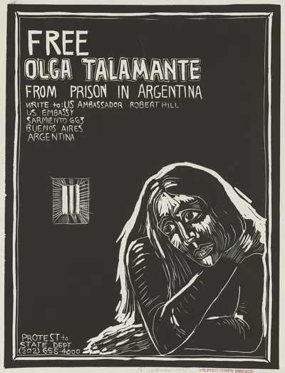 Free Olga Talamante from prison in Argentina by Rachael Romero, 1975 — digital art print download