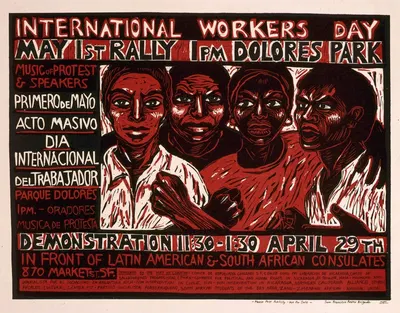 International Workers Day May 1st rally 1PM Dolores Park by Rachael Romero, 1977 — digital art print download