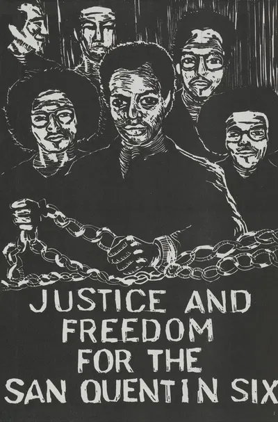 Justice and freedom for the San Quentin six by Rachael Romero, 1975 — digital art print download