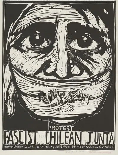 Protest fascist Chilean junta by Rachael Romero, 1975 — digital art print download