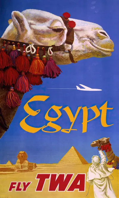 Egypt. Fly TWA by David Klein, 1960 — digital art print download