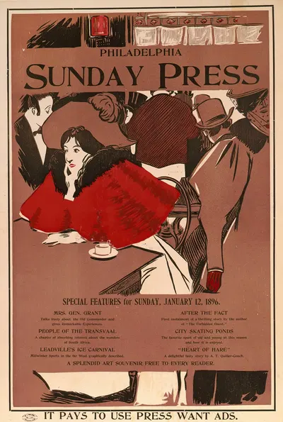 Philadelphia Sunday Press–Special features for Sunday, January 12, 1896 by Джордж Рейтер Брилл, 1896 — digital art print…