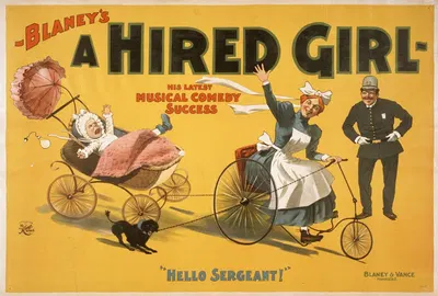 Blaney's, A hired girl his latest musical comedy success.. by H.C. Miner Litho. Co., 1898 — digital art print download