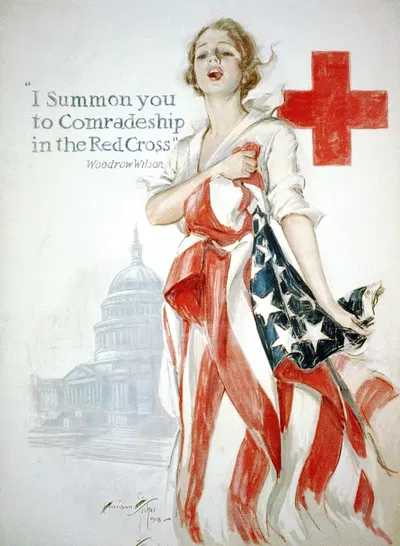 I summon you to comradeship in the Red Cross by Харрисон Фишер, 1918 — digital art print download