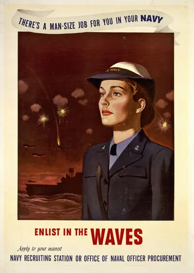 There's a man-size job for you in your Navy, enlist in the WAVES by John Philip Falter, 1943 — digital art print download