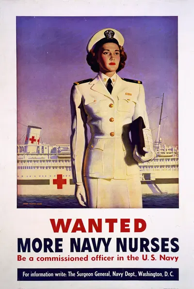 Wanted more Navy nurses–Be a commissioned officer in the U.S. Navy by John Philip Falter, 1944 — digital art print download