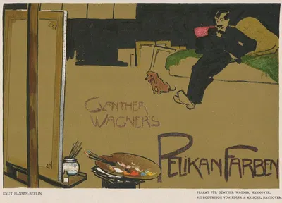 Günther Wagner's Pelikan-Farben by Knut Hansen, c. 1903 — digital art print download
