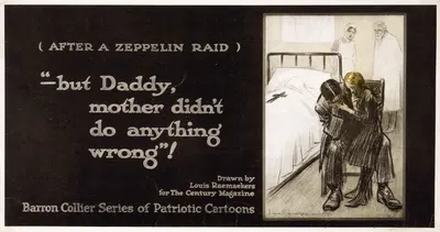 After a zeppelin raid — 'but Daddy, mother didn't do anything wrong!' by Louis Raemaekers, 1916 — digital art print download