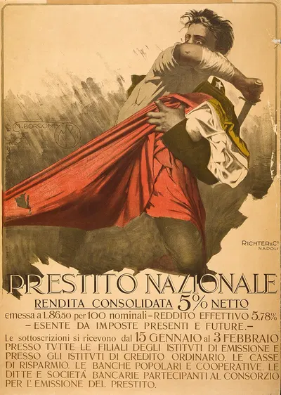 Prestito nazionale rendita consolidata 5% netto by Mario Borgoni, 1918 — digital art print download