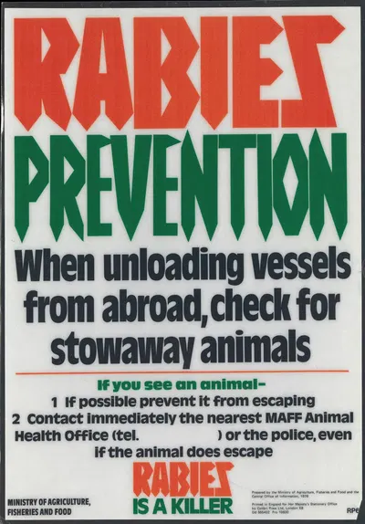 Rabies Prevention by Ministry of Agriculture, Fisheries and Food, 1977 — digital art print download