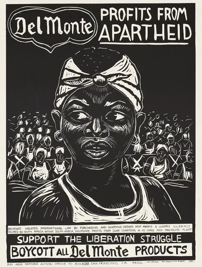Del Monte profits from apartheid by Rachael Romero, 1977 — digital art print download
