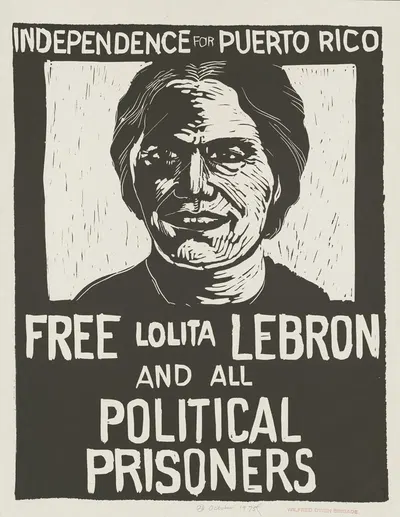 Free Lolita Lebron and all political prisoners by Rachael Romero, 1975 — digital art print download
