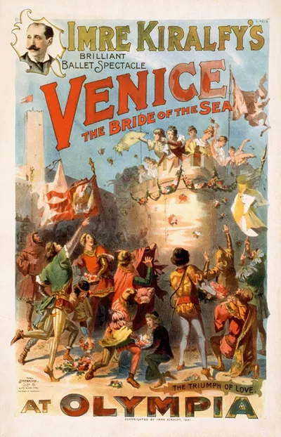 Imre Kiralfy's brilliant ballet spectacle, Venice, the bride of the sea at Olympia. by Strobridge & Co. Lith., 1891 —…