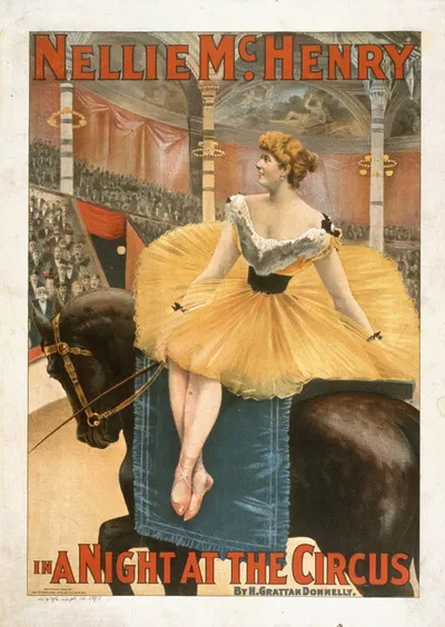 Nellie McHenry in A night at the circus by H. Grattan Donnelly. by Strobridge & Co. Lith., 1893 — digital art print download
