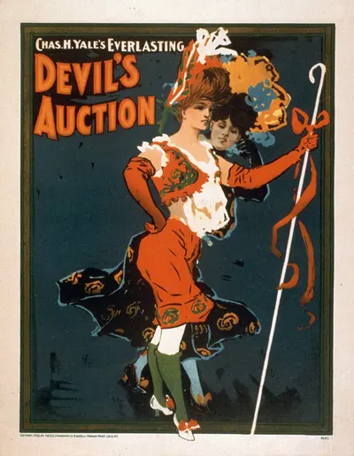 Chas. H. Yale's everlasting Devil's auction by U.S. Lithograph Co., 1902 — digital art print download