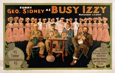 Funny Geo. Sidney as Busy Izzy by U.S. Lithograph Co., 1902 — digital art print download