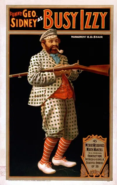 Funny Geo. Sidney as Busy Izzy by U.S. Lithograph Co., 1902 — digital art print download