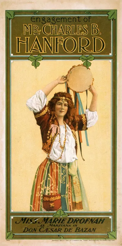 Miss Marie Drofnah as Mariatana in Don Caesar de Bazan by U.S. Lithograph Co., 1904 — digital art print download