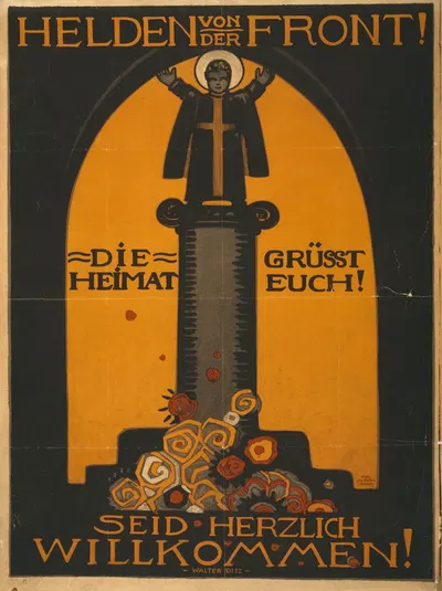 Helden von der Front, die Heimat grüsst euch! Seid herzlich willkommen! by Walter Ditz, 1915 — digital art print download