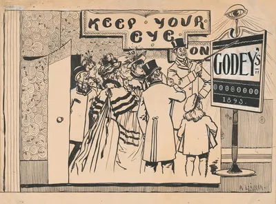 Keep your eye on Godey's by A.W.B. Lincoln, 1893 — digital art print download