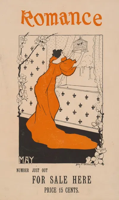 Romance for May by Abby E. Underwood, 1890 — digital art print download