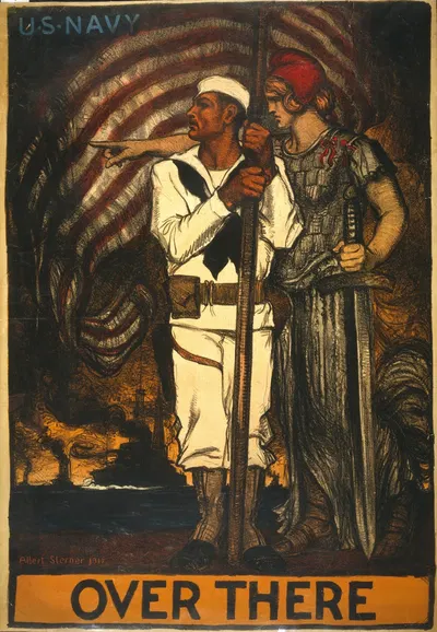 Over there – U.S. Navy by Albert Sterner, 1917 — digital art print download