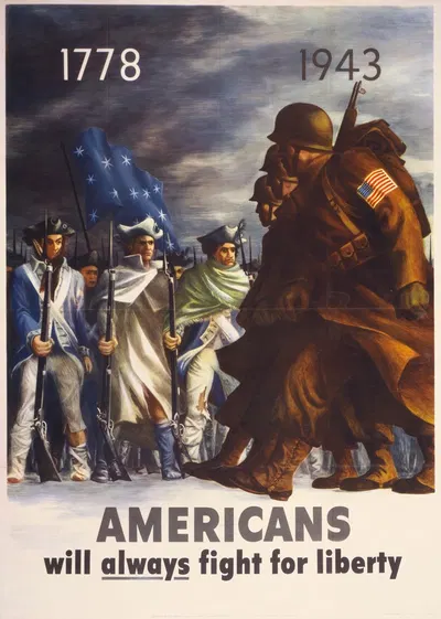 Americans will always fight for liberty by Bernard Perlin, 1943 — digital art print download