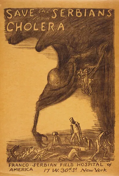 Save the Serbians from cholera by Boardman Robinson, 1918 — digital art print download