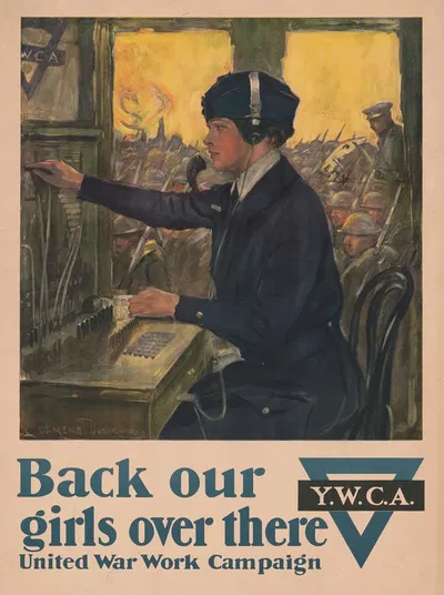 Back our girls over there United War Work Campaign by Clarence F. Underwood, 1918 — digital art print download
