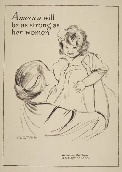 America will be as strong as her women by Сайрус Лерой Балдридж, 1941-1945 — digital art print download