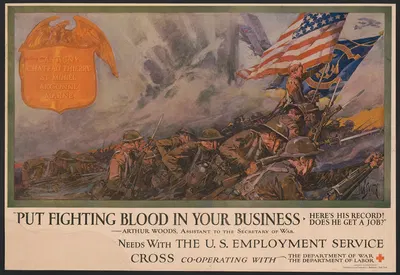 Put fighting blood in your business Here's his record! Does he get a job! by Дэн Смит, 1918 — digital art print download