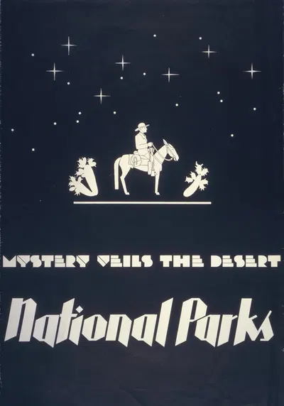 Mystery veils the desert – National parks by Dorothy Waugh, 1930 — digital art print download
