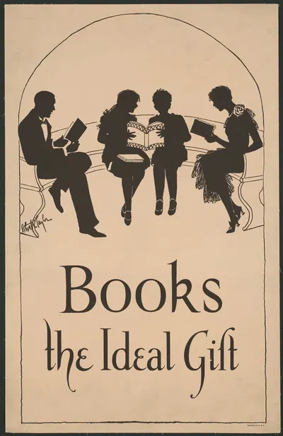 Books, the ideal gift by Ethel C Taylor, 1920 — digital art print download
