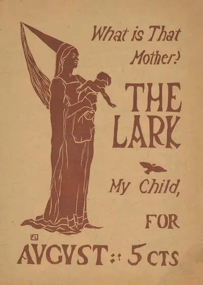 What is that mother The lark, my child, for August – 5 cts by Florence Lundborg, 1895 — digital art print download