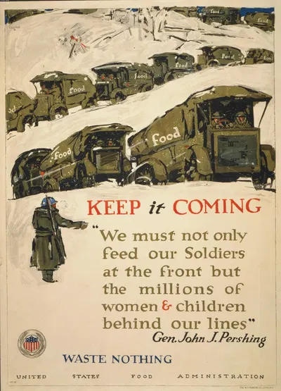 Keep it coming – waste nothing by George Illian, 1917 — digital art print download