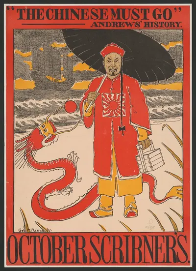 'The Chinese must go,' Andrews' history by George M. Reevs, 1895 — digital art print download